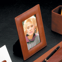 Tan Leather 4" x 6" Photo Frame with Easel