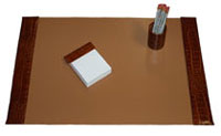 Large Reptile Grain Leather 3-Piece Desk Pad Set