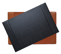 black and tan topgrain leather desk pad blotters