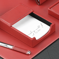 Red Leather Memo Pad Holder