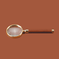 Tan Leather and Gold Plated Brass Magnifier